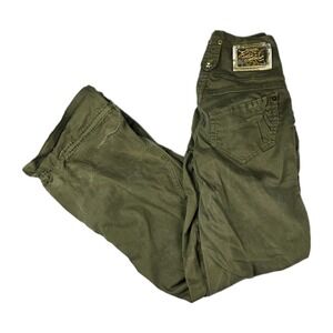 Vintage Apple Bottoms Pants Womens Size 3/4 Olive Green Cargo Drawstring Hem‎